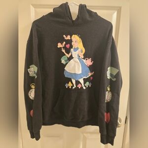 Disney Alice in Wonderland Pullover Hoodie Black for Women XL